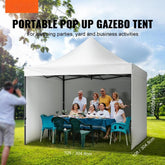 10x10 FT Pop up Canopy with Removable Sidewalls, Instant Canopies Portable Gazebo & Wheeled Bag, UV Resistant Waterproof, Enclosed Canopy Tent for Outdoor Events, Patio, Backyard, Party, Camping